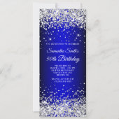 Invitation Parties scintillant d'argent Blue Ombre 50e annive (Devant)