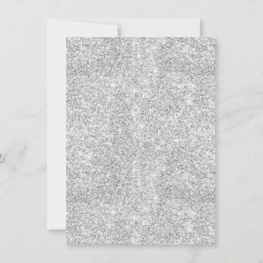 Invitation Parties scintillant d'argent Confetti Noël Rouge (Dos)