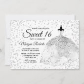 Invitation Parties scintillant d'argent Confetti Robe douce 1 (Devant)