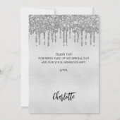 Invitation Parties scintillant d'argent d'anniversaire goutte (Dos)