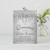 Invitation Parties scintillant d'argent de dépôt | Platinum Q (Debout devant)