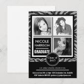 Invitation Parties scintillant d'argent de Mod Faux Zebra 3 - (Devant / Derrière)