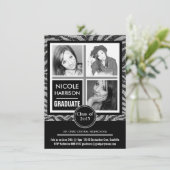 Invitation Parties scintillant d'argent de Mod Faux Zebra 3 - (Debout devant)