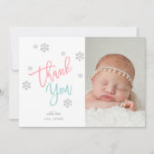 Invitation Parties scintillant d'argent d'hiver Merci de floc (Devant)