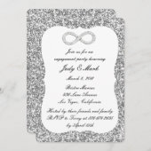 Invitation Parties scintillant d'argent Diamond Infinity (Devant / Derrière)
