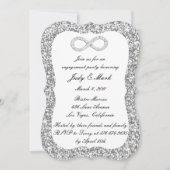 Invitation Parties scintillant d'argent Diamond Infinity (Devant)