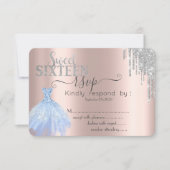 Invitation Parties scintillant d'argent Drip Blue robe Sweet  (Devant)