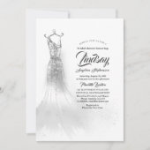 Invitation Parties scintillant d'argent Élégante robe Douche (Devant)