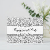 Invitation Parties scintillant d'argent et fiançailles de bij (Debout devant)