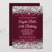 Invitation Parties scintillant d'argent et Gradient de Bourgo (Devant / Derrière)