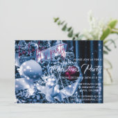 Invitation Parties scintillant d'argent et magenta Bauble Noë (Debout devant)