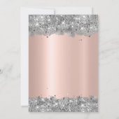 Invitation Parties scintillant d'argent et métal d'or Rose 10 (Dos)