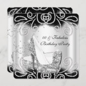 Invitation Parties scintillant d'argent fabuleux talons hauts (Devant / Derrière)