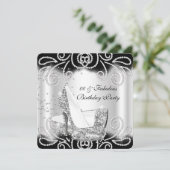 Invitation Parties scintillant d'argent fabuleux talons hauts (Debout devant)