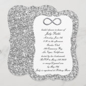 Invitation Parties scintillant d'argent Fête des mariées d'in (Devant / Derrière)