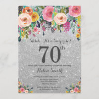 Parties scintillant d'argent Floral Surprise 70e a