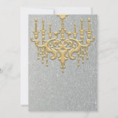 Invitation Parties scintillant d'argent Gold Chandelier Party (Dos)