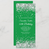 Invitation Parties scintillant d'argent Kelly Green 50e anniv (Devant / Derrière)