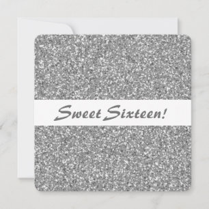 Invitation Parties scintillant d'argent Look Motif Sweet sixt