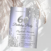 Invitation Parties scintillant d'argent Lumineuse pourpre 60e