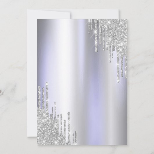 Invitation Parties scintillant d'argent Lumineuse violet 30e  (Dos)