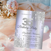 Invitation Parties scintillant d'argent Lumineuse violette 35