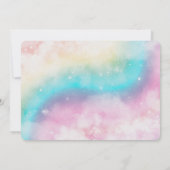 Invitation Parties scintillant d'argent Magique Unicorne phot (Dos)