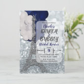 Invitation Parties scintillant d'argent Marine Balloons Tour  (Debout devant)