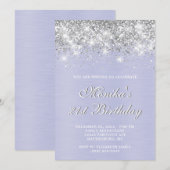 Invitation Parties scintillant d'argent Métal pourpre Bold 21 (Devant / Derrière)