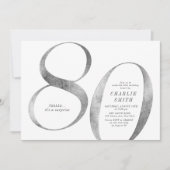 Invitation Parties scintillant d'argent minimaliste moderne 8 (Devant)