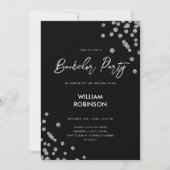Invitation Parties scintillant d'argent moderne Confetti Bach (Devant)