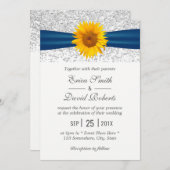 Invitation Parties scintillant d'argent moderne Élégant Maria (Devant / Derrière)