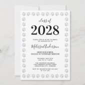 Invitation Parties scintillant d'argent moderne Empreintes de (Devant)