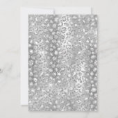 Invitation Parties scintillant d'argent mousseux Empreinte de (Dos)