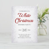 Invitation Parties scintillant d'argent neige blanc Noël (Debout devant)