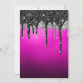 Invitation Parties scintillant d'argent noir Magenta violet O (Dos)