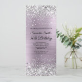 Invitation Parties scintillant d'argent Pale Lavender Foil 50 (Debout devant)