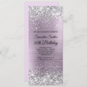 Invitation Parties scintillant d'argent Pale Lavender Foil 50 (Devant / Derrière)