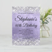 Invitation Parties scintillant d'argent Pale Lavender Foil Fa (Debout devant)