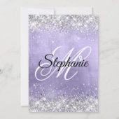 Invitation Parties scintillant d'argent Pale Lavender Foil Fa (Dos)