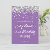 Invitation Parties scintillant d'argent Pale Purple 21e anniv (Debout devant)