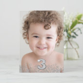 Invitation Parties scintillant d'argent Photo Boys Girls 3e f (Debout devant)