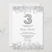Invitation Parties scintillant d'argent Photo Boys Girls 3e f (Dos)