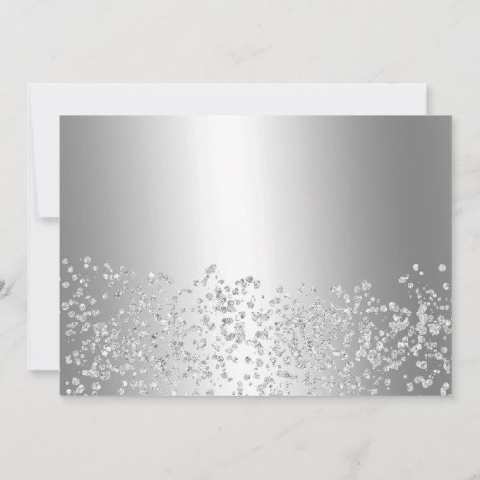 Invitation Parties scintillant d'argent photo métallique tiar (Dos)