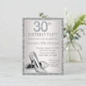 Invitation Parties scintillant d'argent pour femmes haute tal (Debout devant)