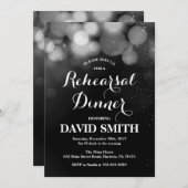 Invitation Parties scintillant d'argent pour le dîner de répé (Devant / Derrière)