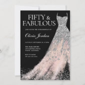 Invitation Parties scintillant d'argent robe Blush Haze 50e a (Devant)