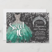 Invitation Parties scintillant d'argent Robe Turquoise Tiara  (Devant)