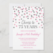 Invitation Parties scintillant d'argent rose Confetti encoura (Dos)
