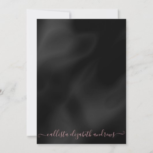 Invitation Parties scintillant d'argent rose noir mascarade A (Dos)